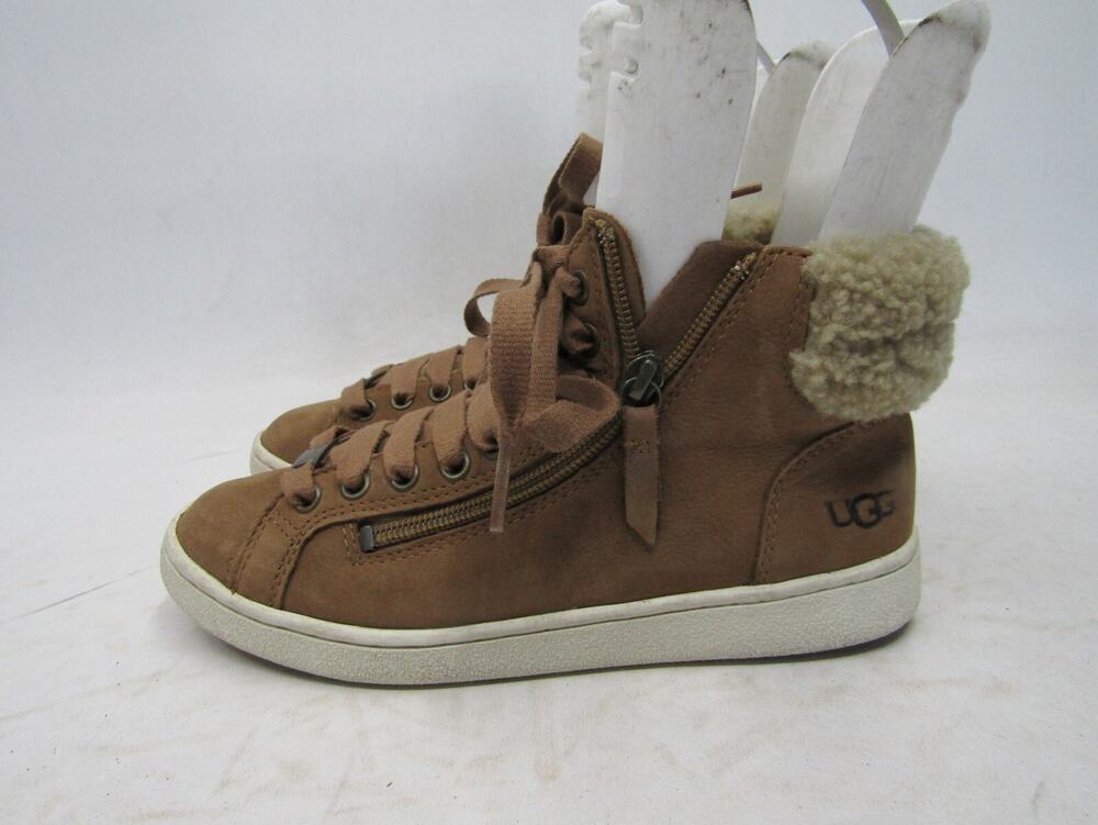 UGG Womens Size 6 M Brown Leather Laces Zip Fashion Ankle Boots Bootie